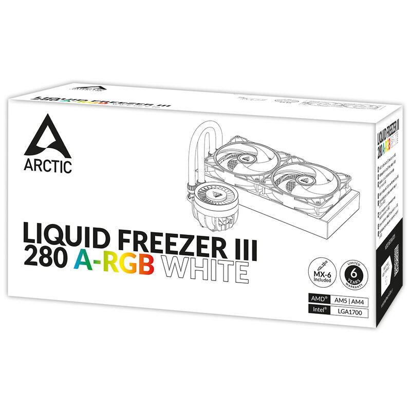 Slanger med tekstilbelegg på Arctic Liquid Freezer III ARGB White AIO