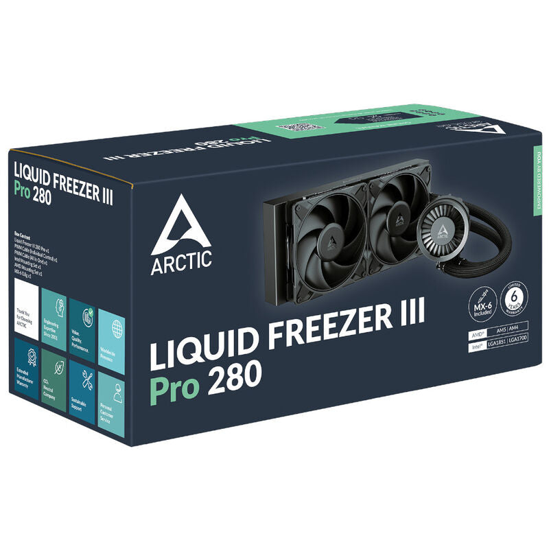 Arctic Liquid Freezer III Pro 280 AIO vannkjøling vifte nærbilde