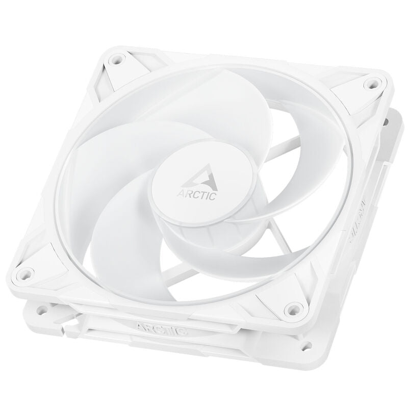 Arctic P12 Pro Reverse ARGB PWM vifte 120 mm hvit montert i PC