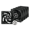 Arctic P8 PWM PST vifte 5-pack 80 mm svart forfra
