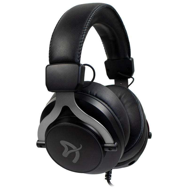 Arozzi Aria gamingheadset kablet 50 mm svart kabel og fjernkontroll