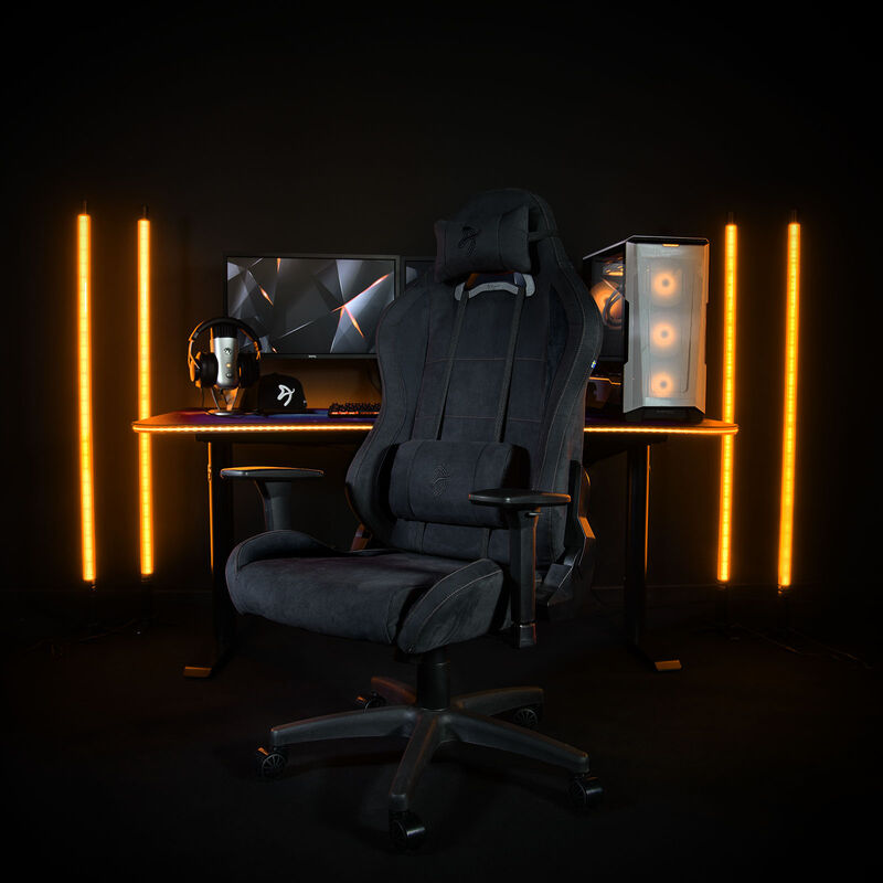 Understell og hjul på Arozzi Torretta gamingstol Supersoft stoff svart