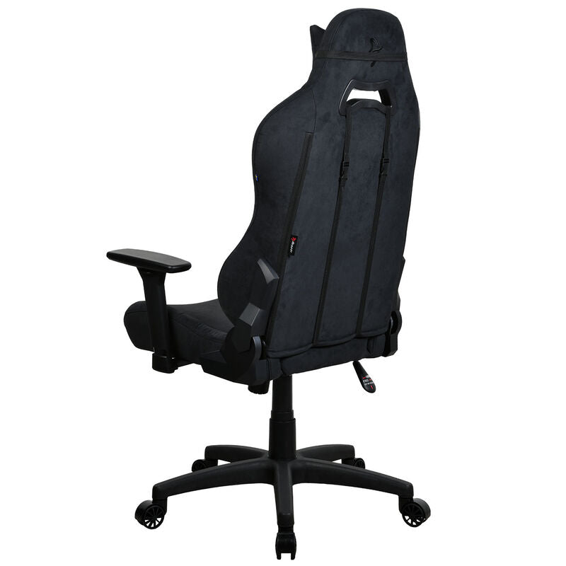 Nærbilde av justerbare armlener på Arozzi Torretta gamingstol Supersoft stoff svart