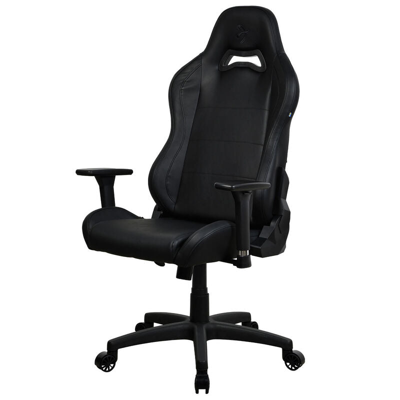 Detalj av Arozzi Torretta gamingstol PU-skinn svart armlene