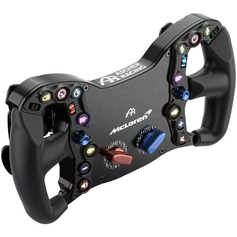Nærbilde av knappene på Ascher Racing McLaren Artura Pro-SC simracingratt
