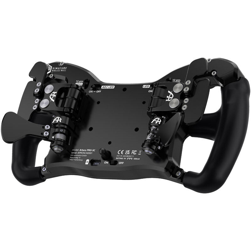 Oversikt av Ascher Racing McLaren Artura Pro-SC simracingratt med RGB-lys