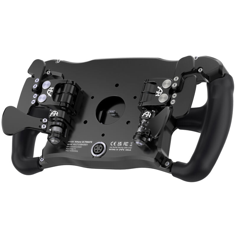 Oversikt av knappene på Ascher Racing McLaren Artura Ultimate simracingratt USB RGB