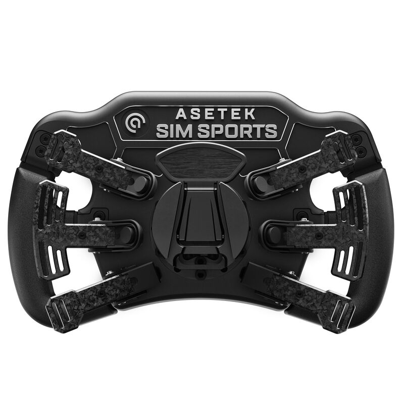 Detaljbilde av knappene på Asetek Invicta Formula simracing-ratt 4,3" LCD USB-C svart