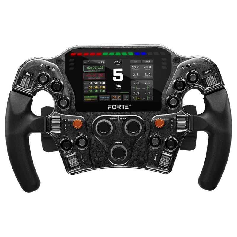 Asetek SimSports Forte Formula Pro Button Box 4,3" LCD aRGB svart bakside