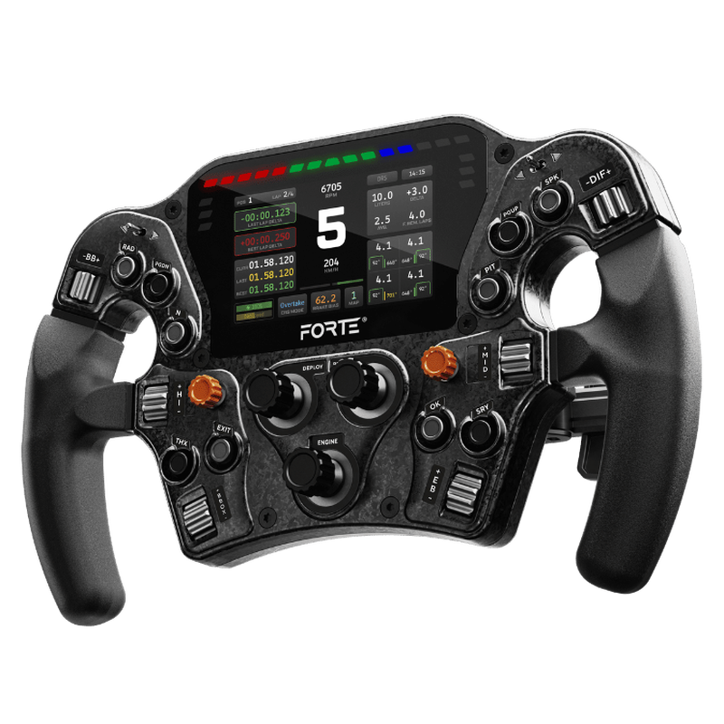 Montert Asetek SimSports Forte Formula Pro Button Box 4,3" LCD aRGB svart