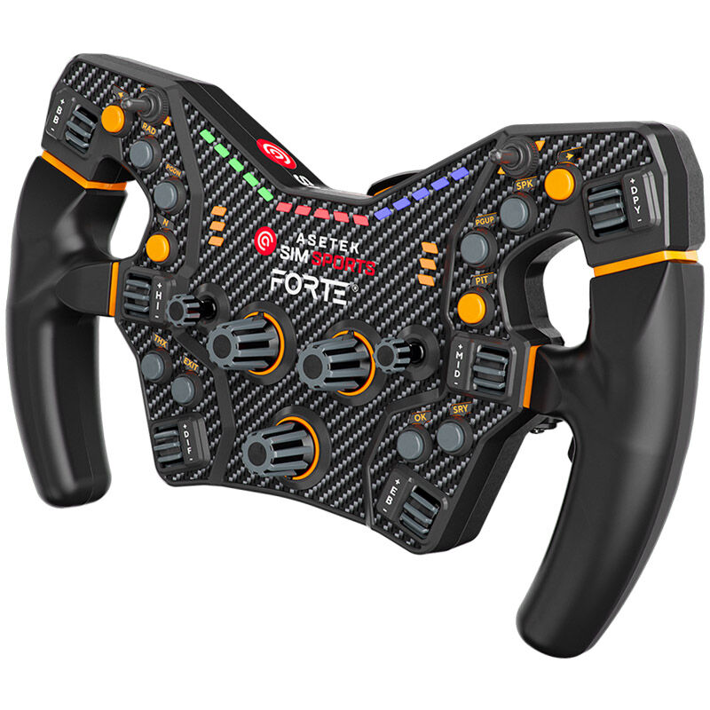 Asetek SimSports Forte Formula Wheel bakside med tilkobling