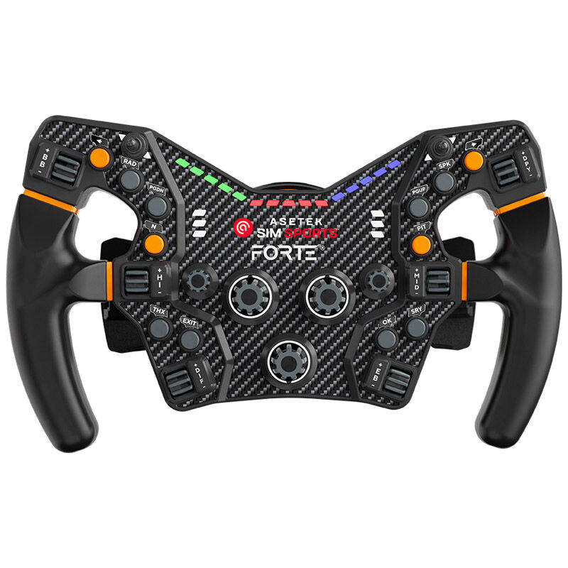 Asetek SimSports Forte Formula Wheel montert på simracing-rigg
