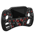 Asetek SimSports Invicta Formula simracingratt forfra med LCD-display og røde detaljer