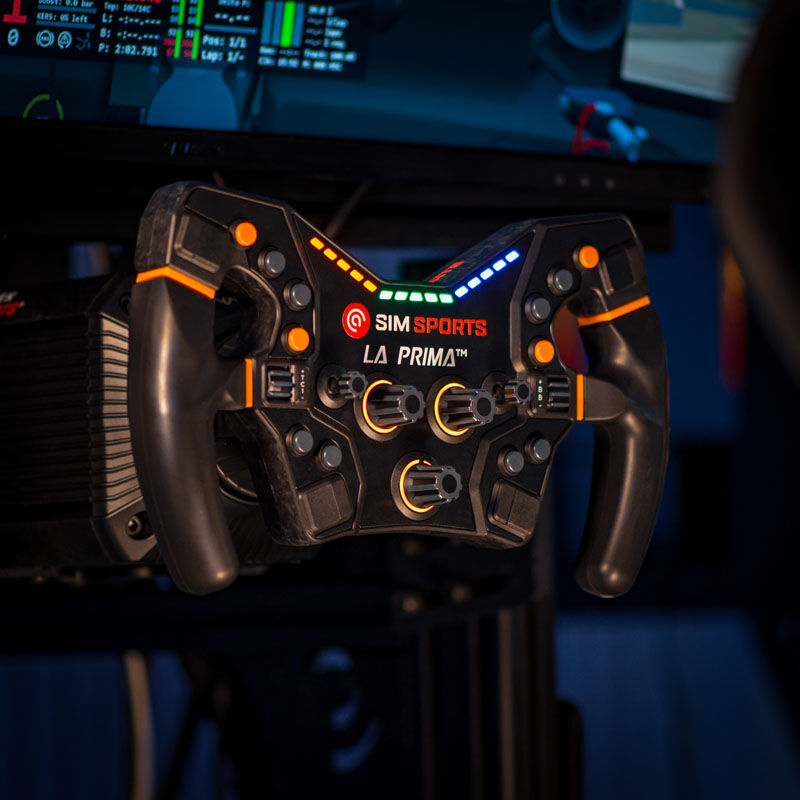 Asetek SimSports La Prima Formula Wheel materialer nærbilde