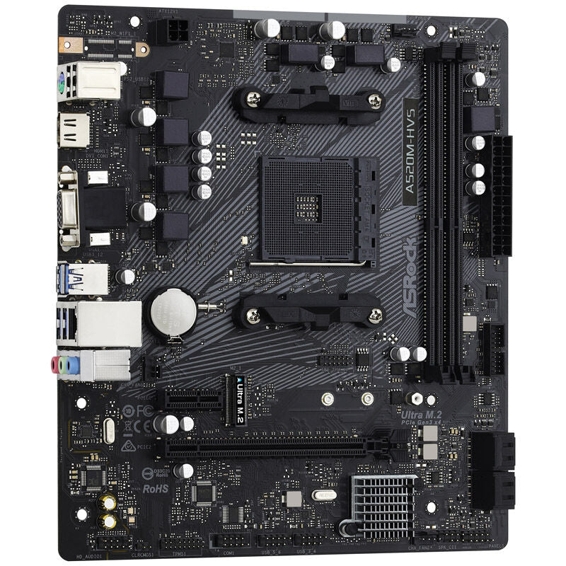 ASRock A520M-HVS hovedkort bakside