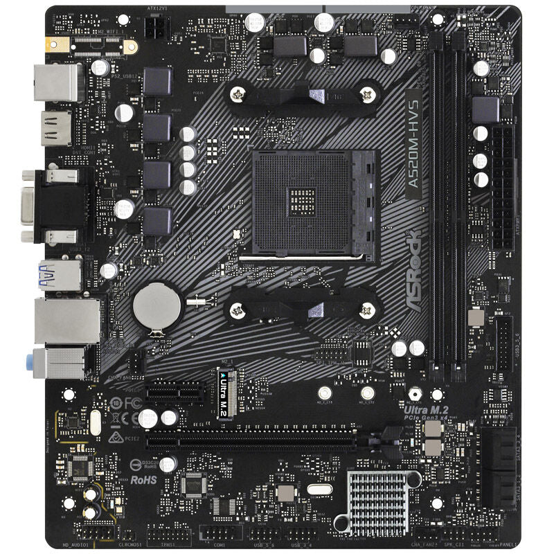 Detaljbilde av ASRock A520M-HVS hovedkort