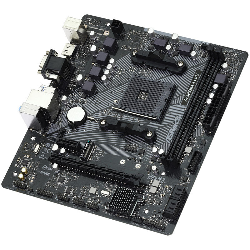 Nærbilde av M.2-slot på ASRock A520M-HVS hovedkort