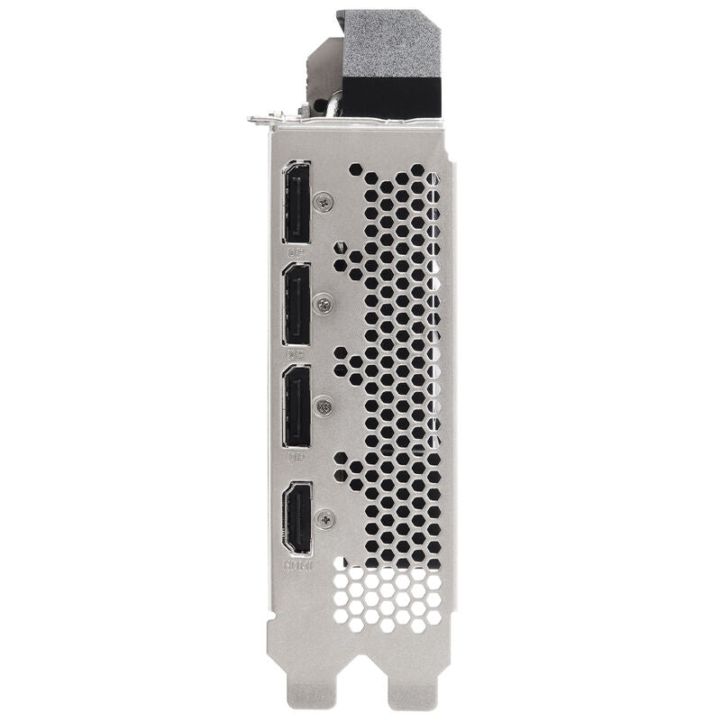 Nærbilde av ASRock Arc B580 Challenger OC grafikkort 12 GB minnebrikker
