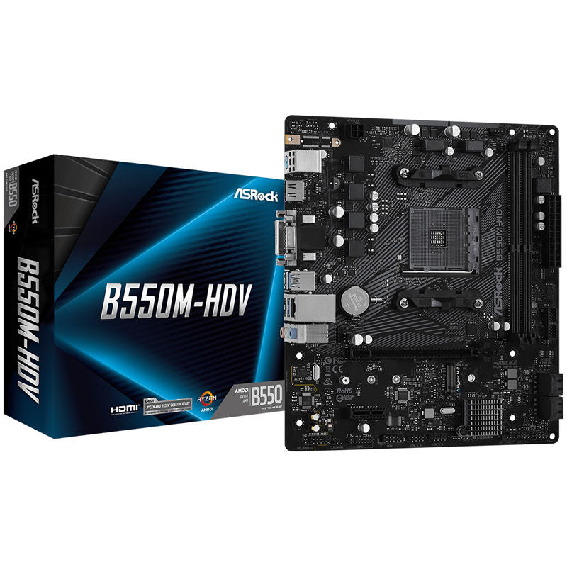 ASRock B550M-HDV hovedkort forfra