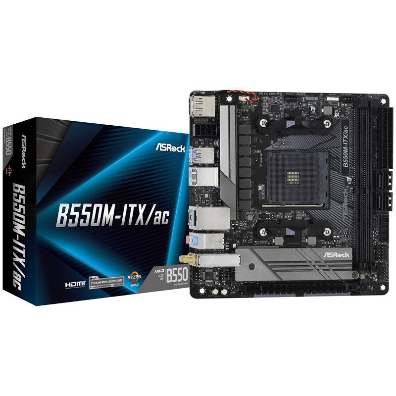 ASRock B550M-ITX/ac hovedkort forfra
