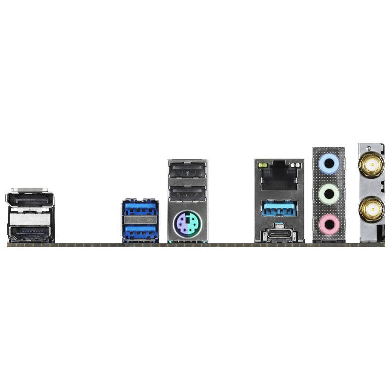 Montert ASRock B550M-ITX/ac hovedkort i PC-kabinett