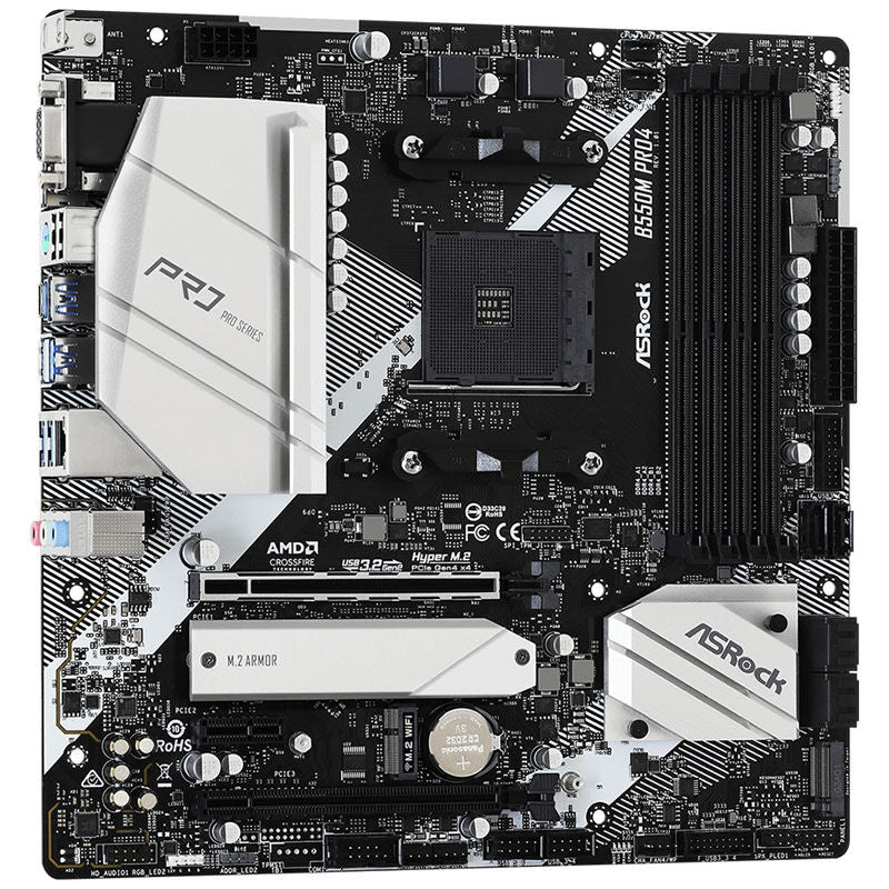 ASRock B550M Pro4 hovedkort bakside