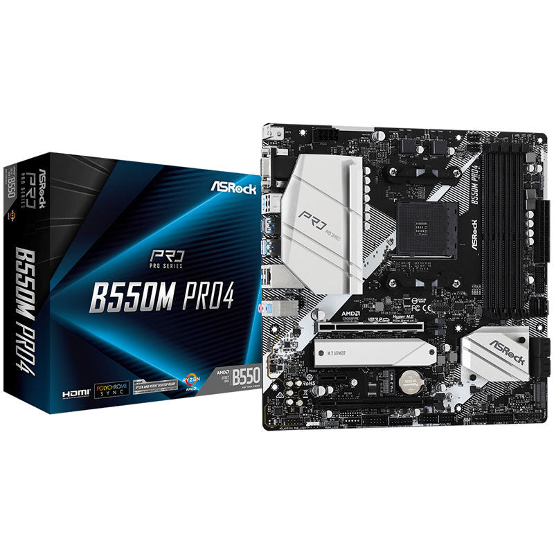 ASRock B550M Pro4 hovedkort forfra