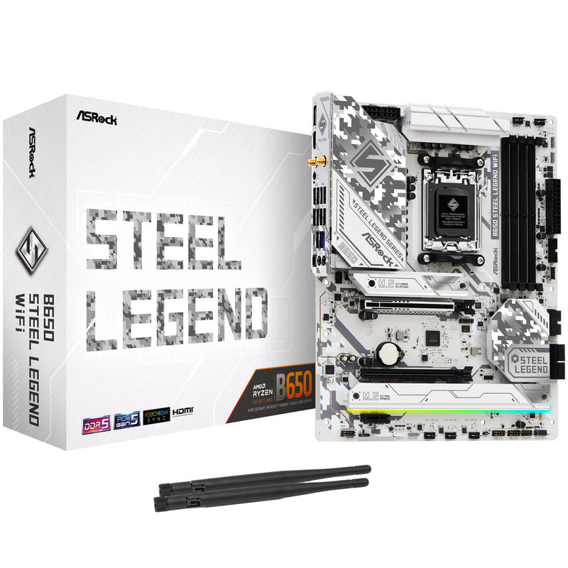 ASRock B650 Steel Legend WiFi hovedkort forfra