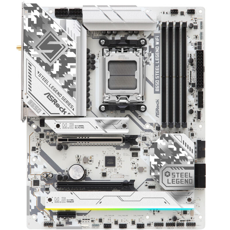 ASRock B650 Steel Legend WiFi hovedkort montert i PC