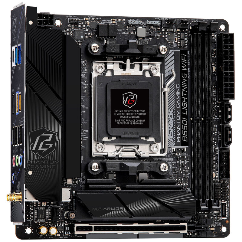 ASRock B650I Lightning WiFi hovedkort bakside