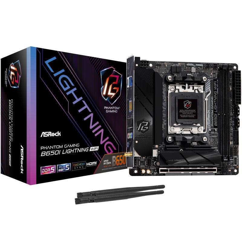ASRock B650I Lightning WiFi hovedkort forfra