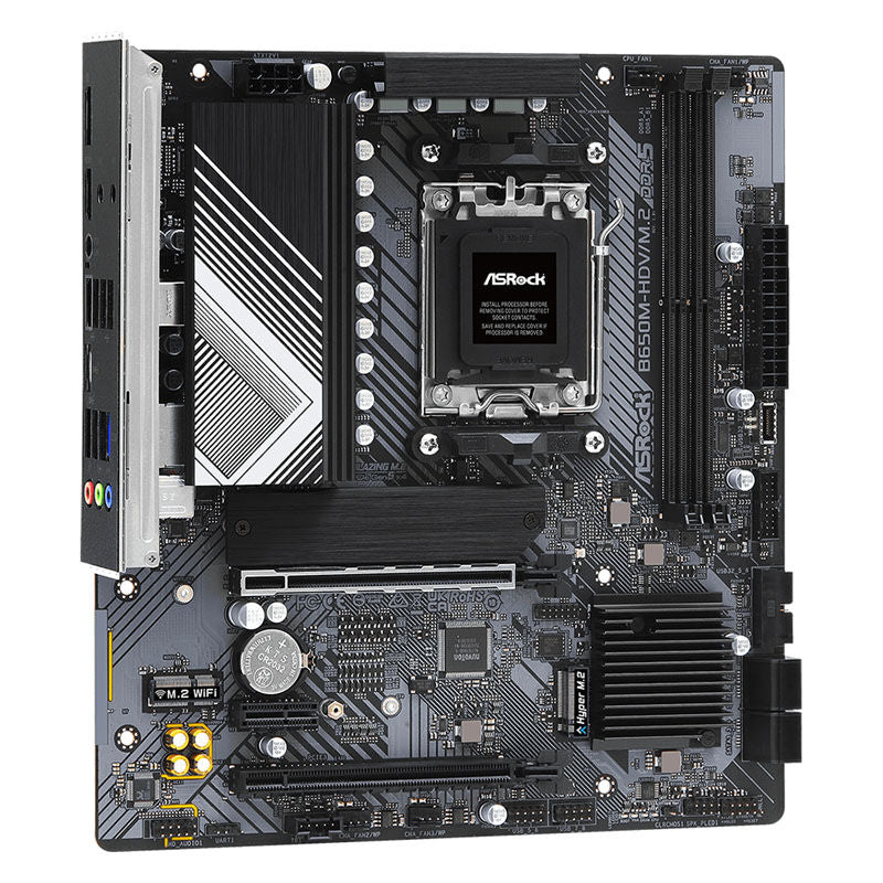 Bakside av ASRock B650M-HDV M.2 hovedkort
