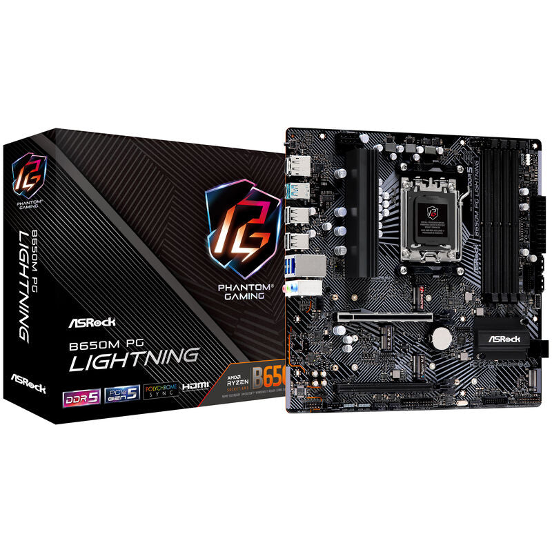 ASRock B650M PG Lightning hovedkort forfra