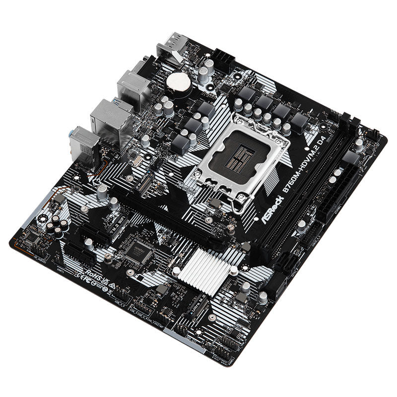 Nærbilde av ASRock B760M-HDV M.2 D4 hovedkort M.2-spor