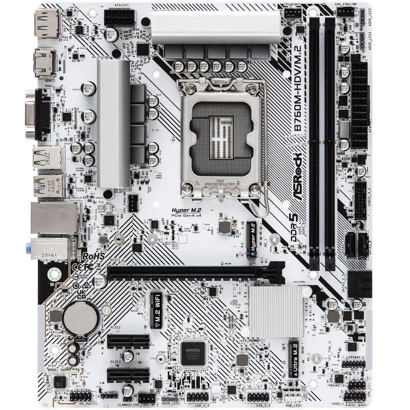 Detalj av ASRock B760M-HDV/M.2 hovedkort M.2 slot