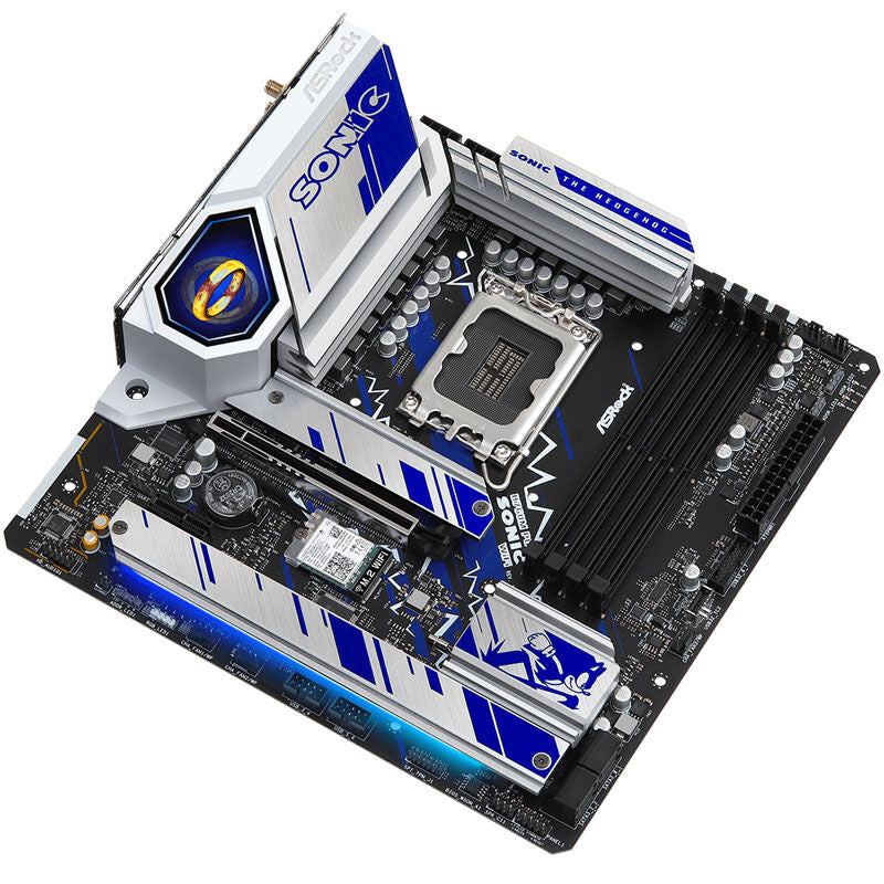 Nærbilde av ASRock B760M PG Sonic WiFi hovedkort minnespor