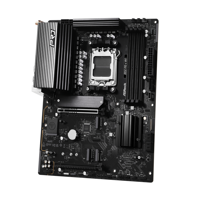 Detalj av ASRock B850 Pro-A WiFi hovedkort