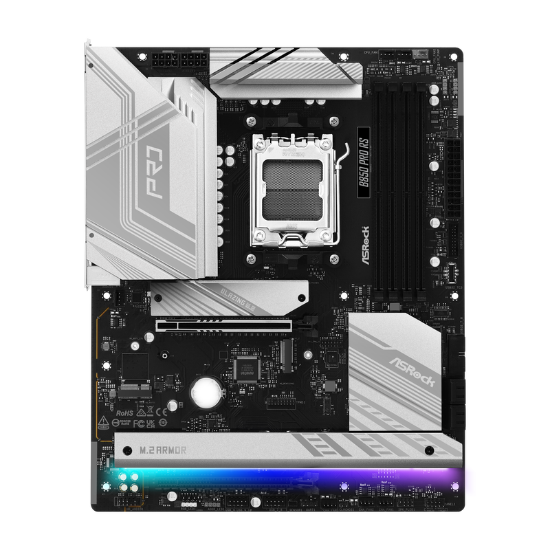 Montert ASRock B850 Pro RS hovedkort i PC-kabinett