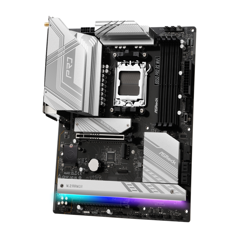 ASRock B850 Pro RS WiFi hovedkort bakside