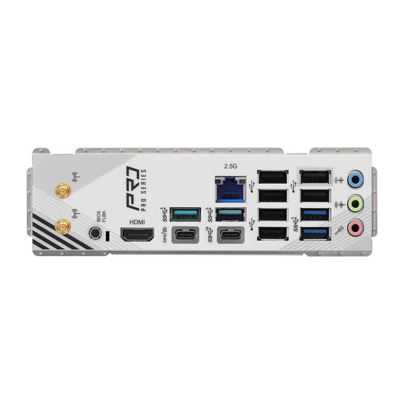Detalj av ASRock B850 Pro RS WiFi hovedkortets kjøleribber