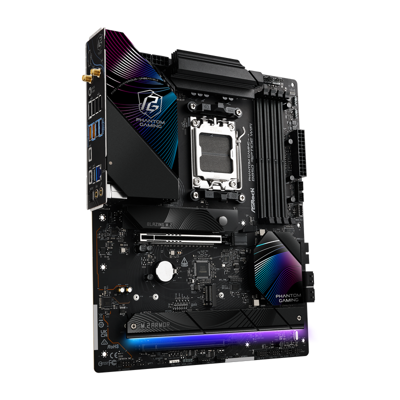 ASRock B850 Riptide WiFi hovedkort bakside
