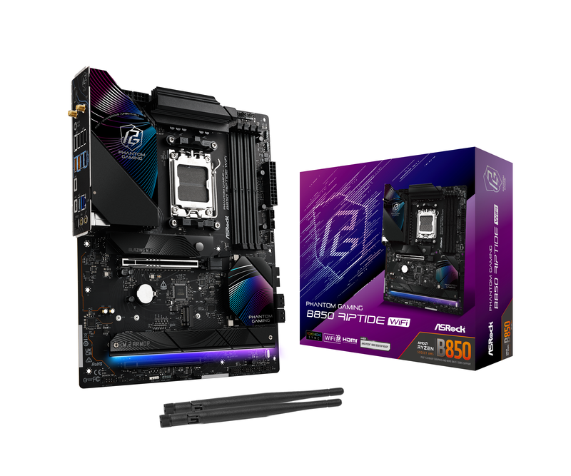 ASRock B850 Riptide WiFi hovedkort forfra