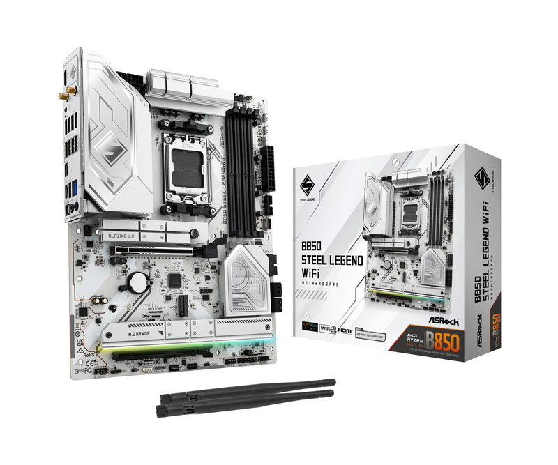 ASRock B850 Steel Legend WiFi hovedkort forfra