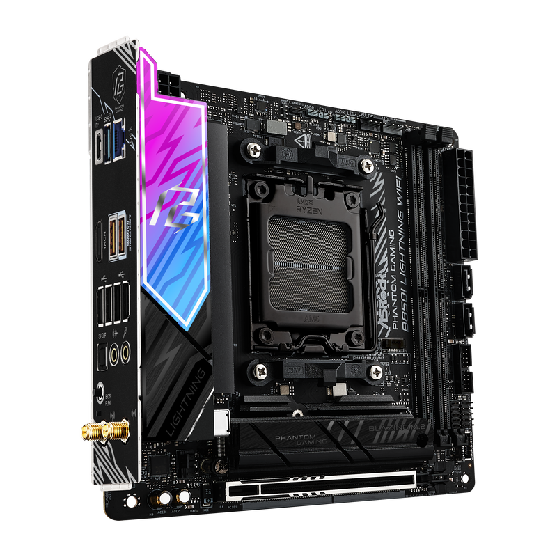 ASRock B850I Lightning WiFi hovedkort bakside