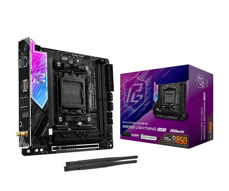 ASRock B850I Lightning WiFi hovedkort forfra