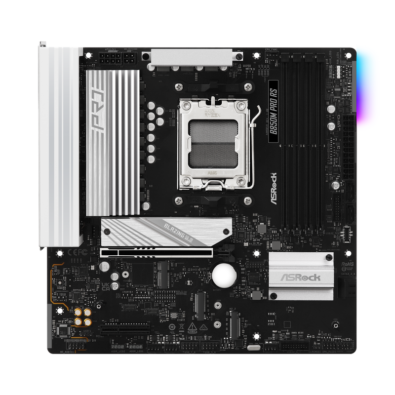 Montert ASRock B850M Pro RS i PC-kabinett