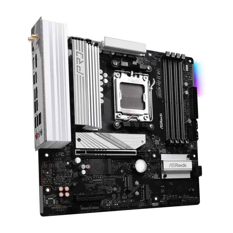 ASRock B850M Pro RS WiFi hovedkort bakside