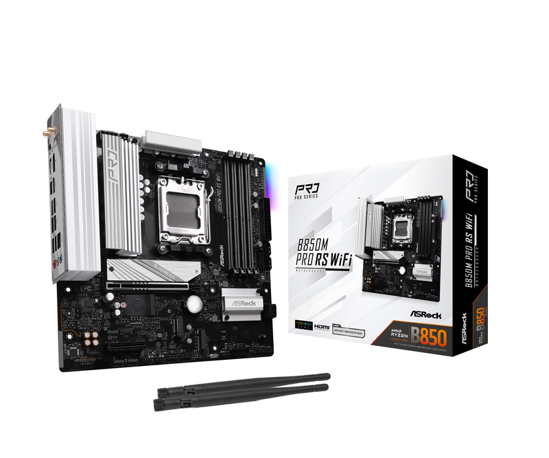 ASRock B850M Pro RS WiFi hovedkort forfra