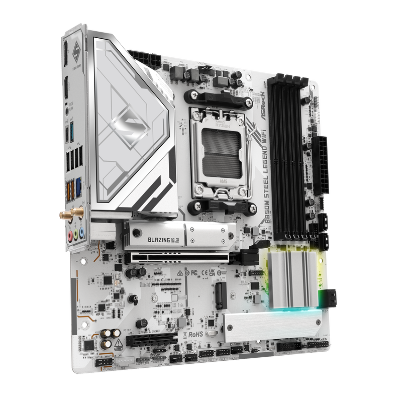 ASRock B850M Steel Legend WiFi hovedkort bakside