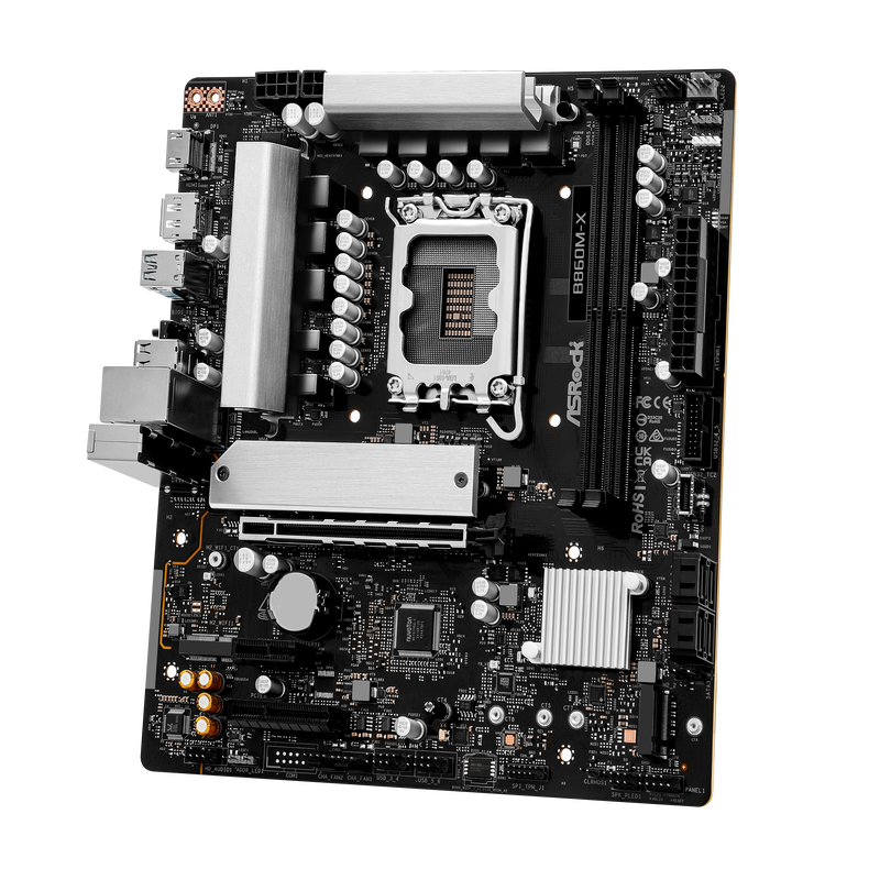 ASRock B860M-X hovedkort montert i PC